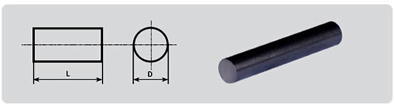 Cemented carbide rods for PCB tools―type specifications: BΦD×L